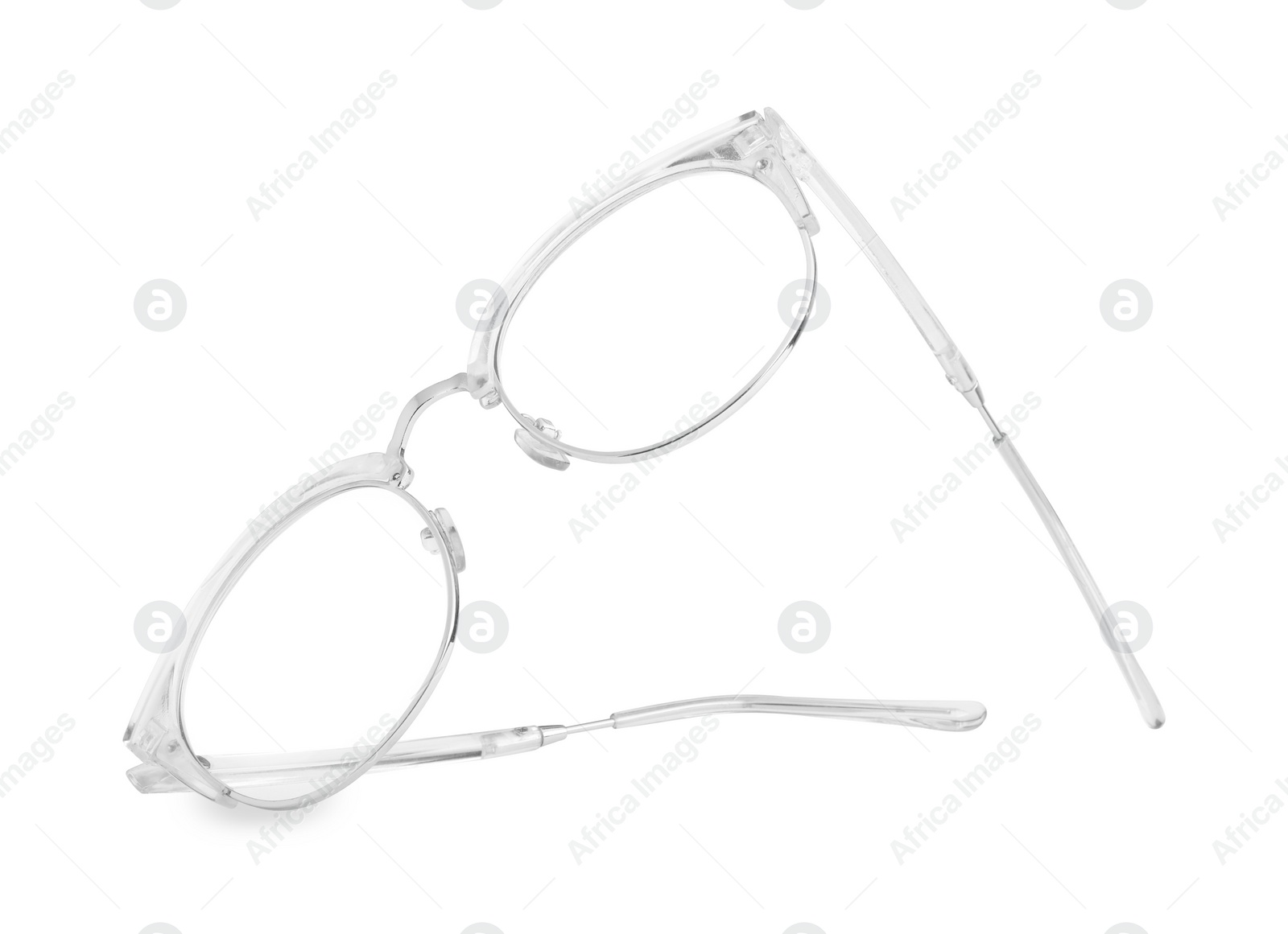 Photo of Stylish pair of glasses isolated on white