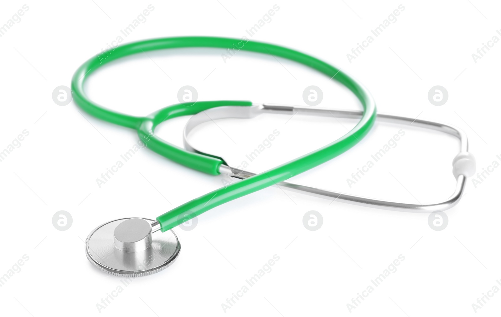 Photo of Stethoscope on white background. Professional medical device