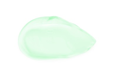 Sample of cosmetic gel isolated on white, top view