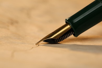 Photo of Drawing line with beautiful fountain pen, closeup
