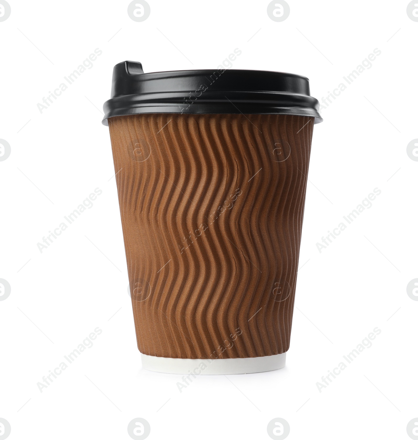 Photo of Takeaway paper coffee cup isolated on white