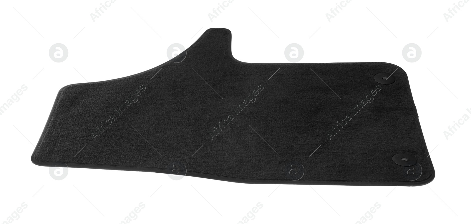 Photo of Black floor car carpet isolated on white