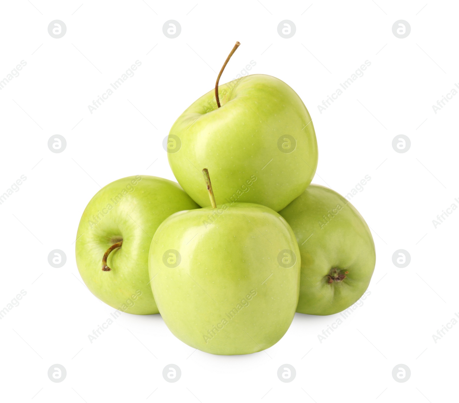 Photo of Fresh ripe green apples isolated on white