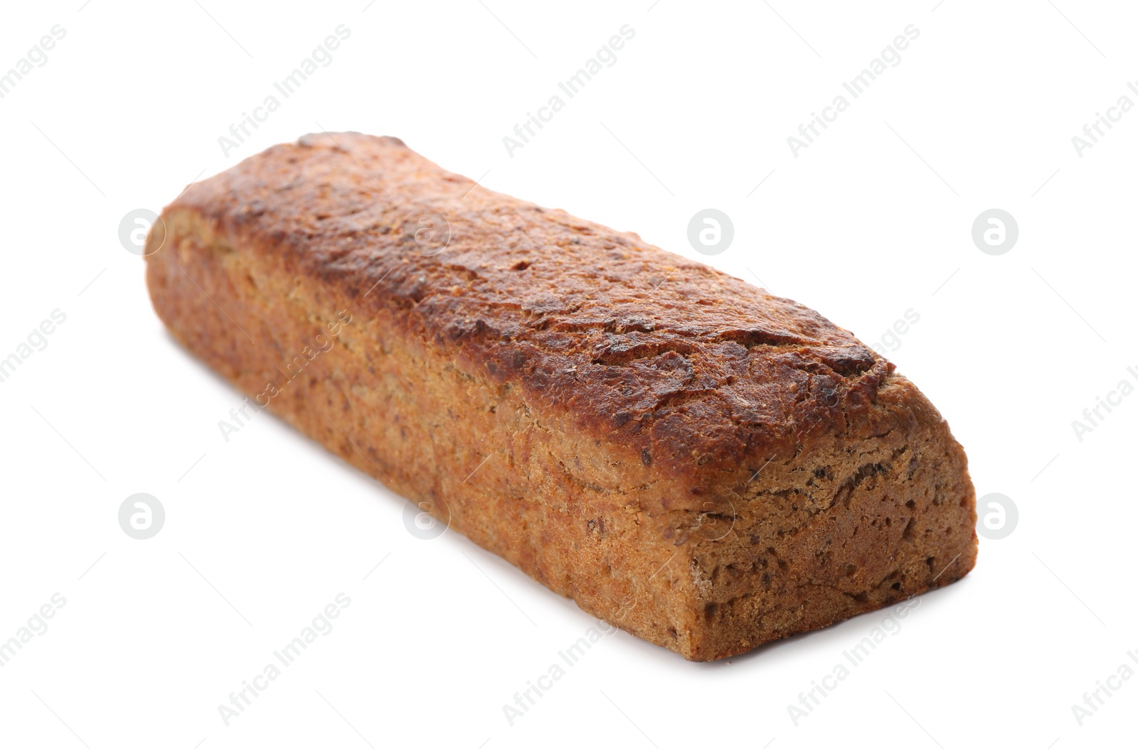 Photo of Loaf of delicious fresh bread isolated on white