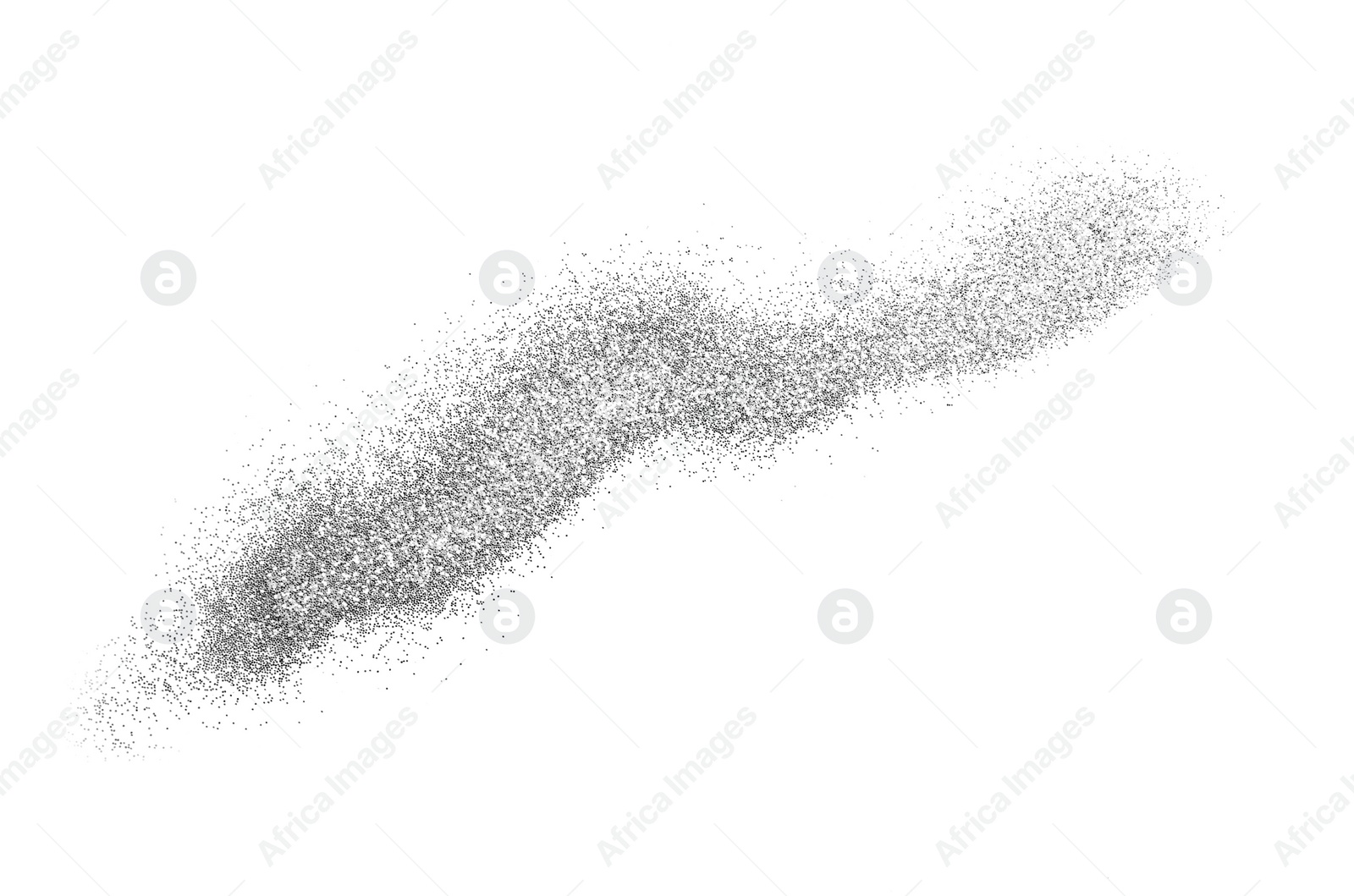 Photo of Line made of shiny silver glitter on white background, top view