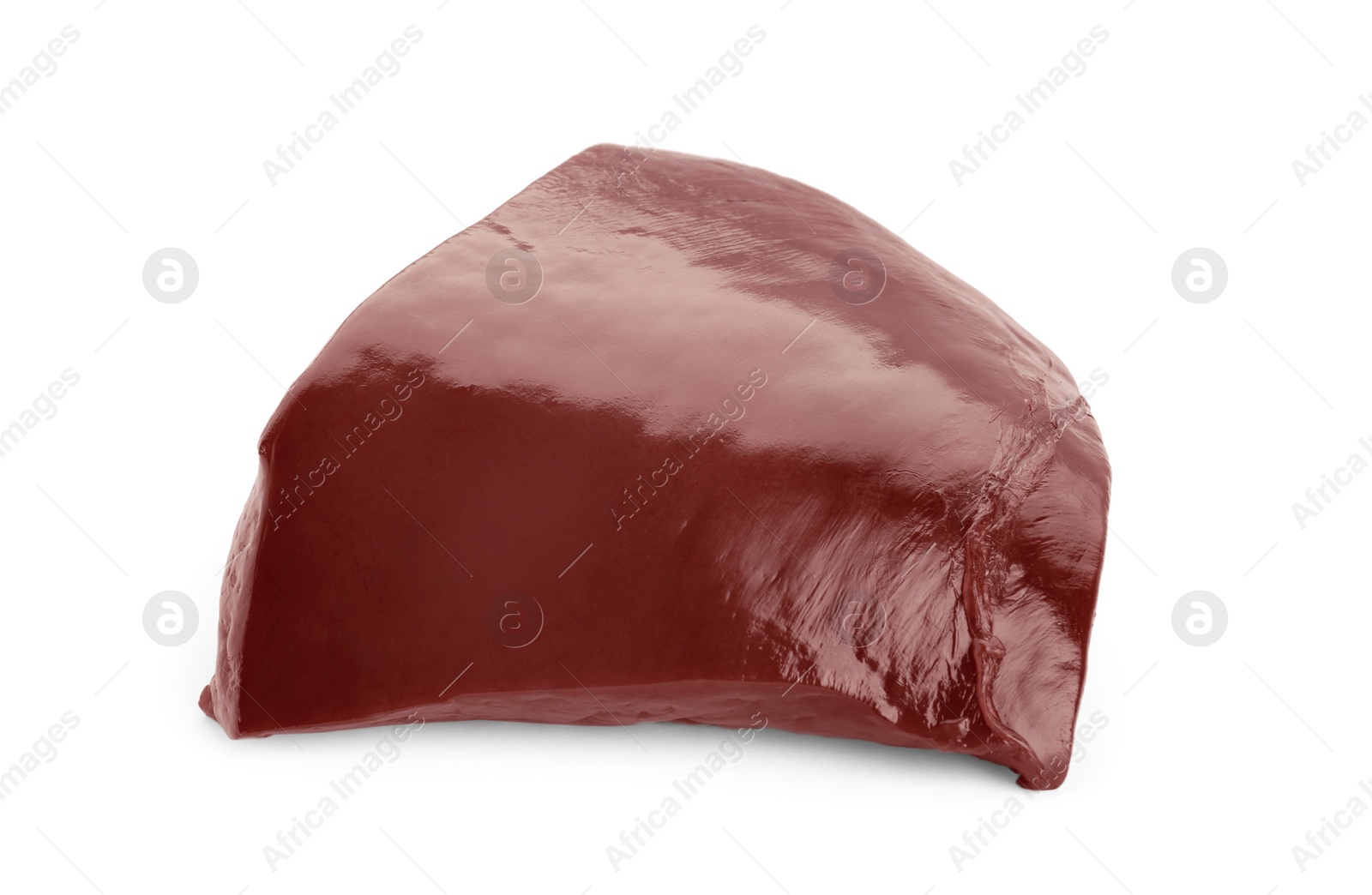 Photo of Piece of raw beef liver isolated on white
