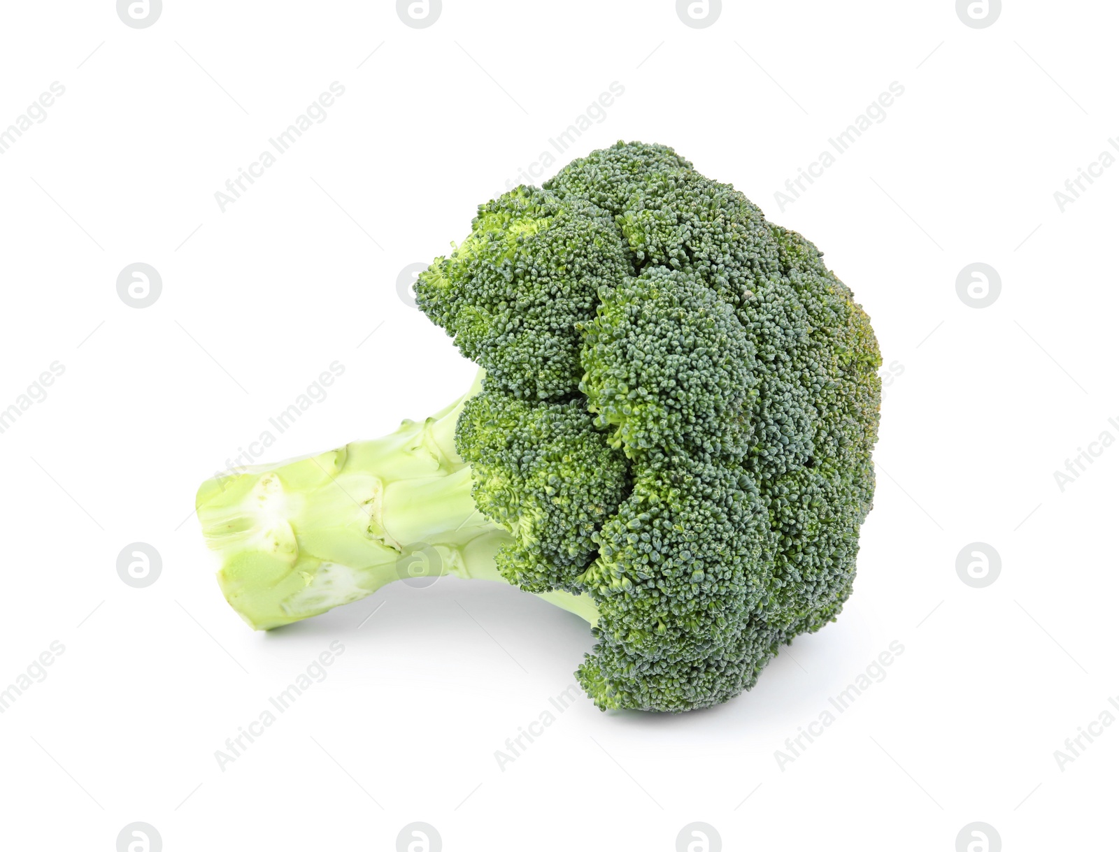 Photo of Fresh green broccoli on white background. Organic food