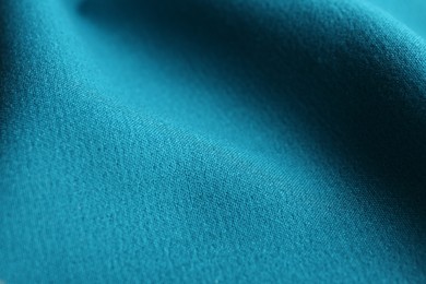 Photo of Texture of beautiful blue fabric as background, closeup