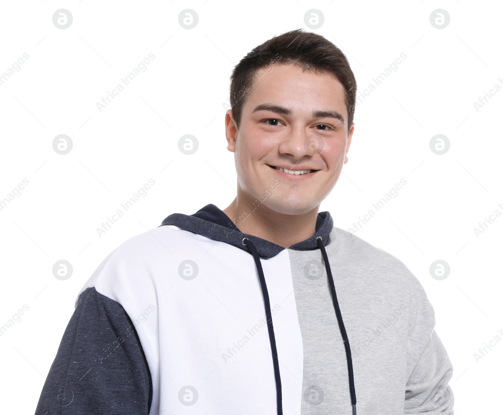 Photo of Portrait of confident young man on white background