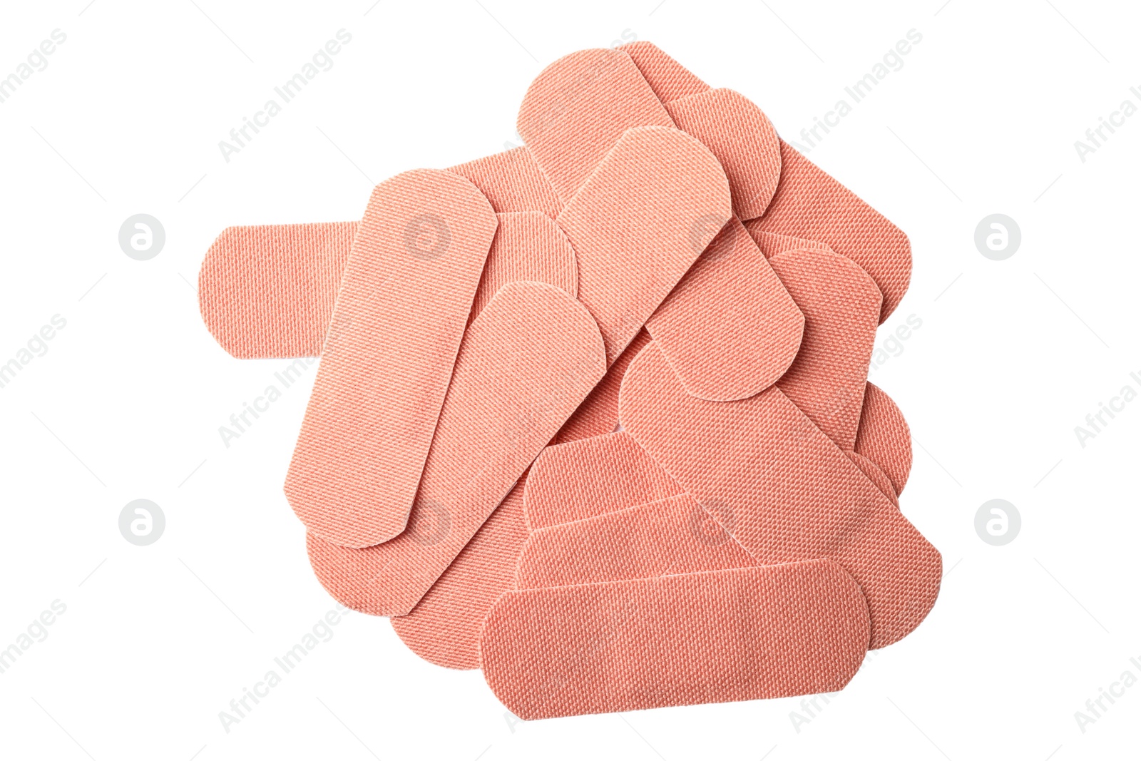 Medical sticking plasters isolated on white. First aid item Photo of Medical sticking plasters isolated on white. First aid item