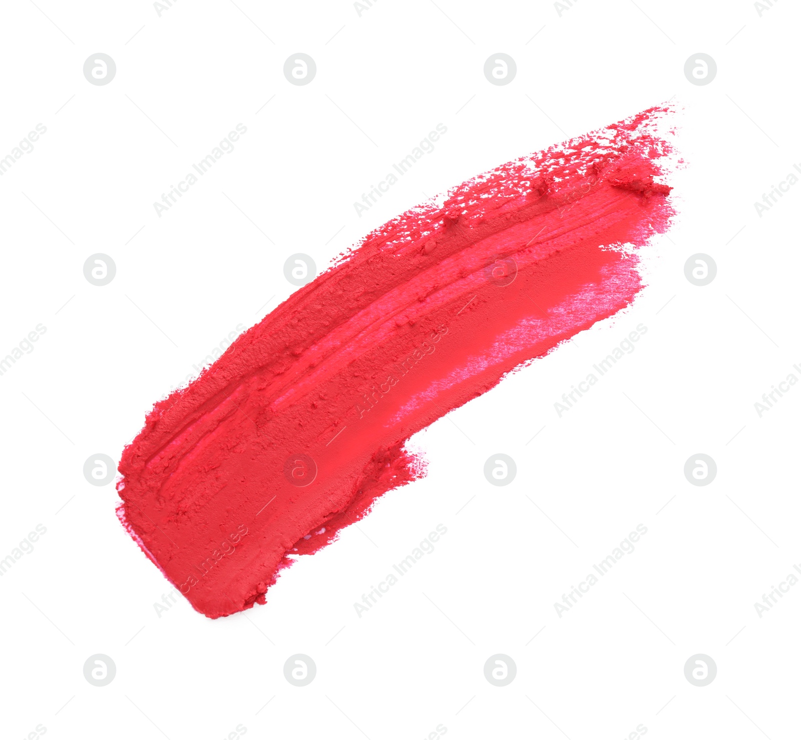 Photo of Swatch of lipstick isolated on white, top view