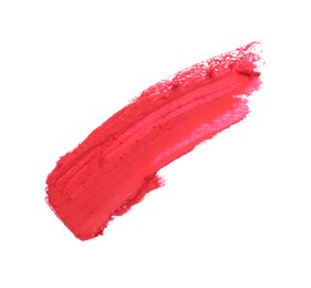 Photo of Swatch of lipstick isolated on white, top view