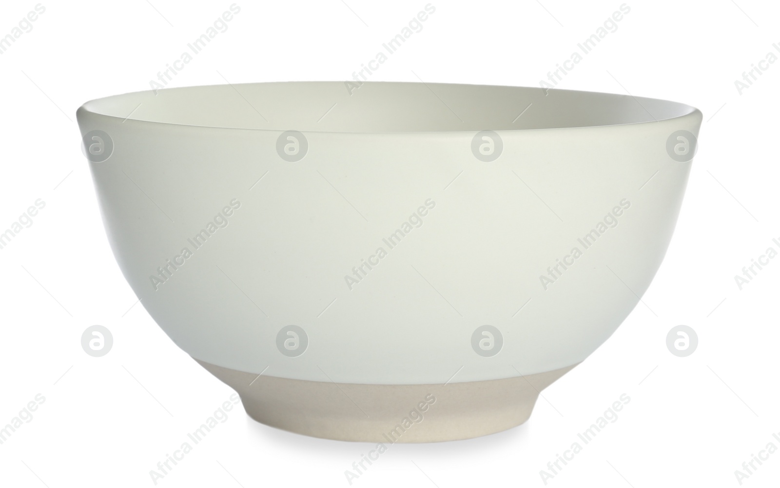 Photo of Stylish empty ceramic bowl isolated on white. Cooking utensil