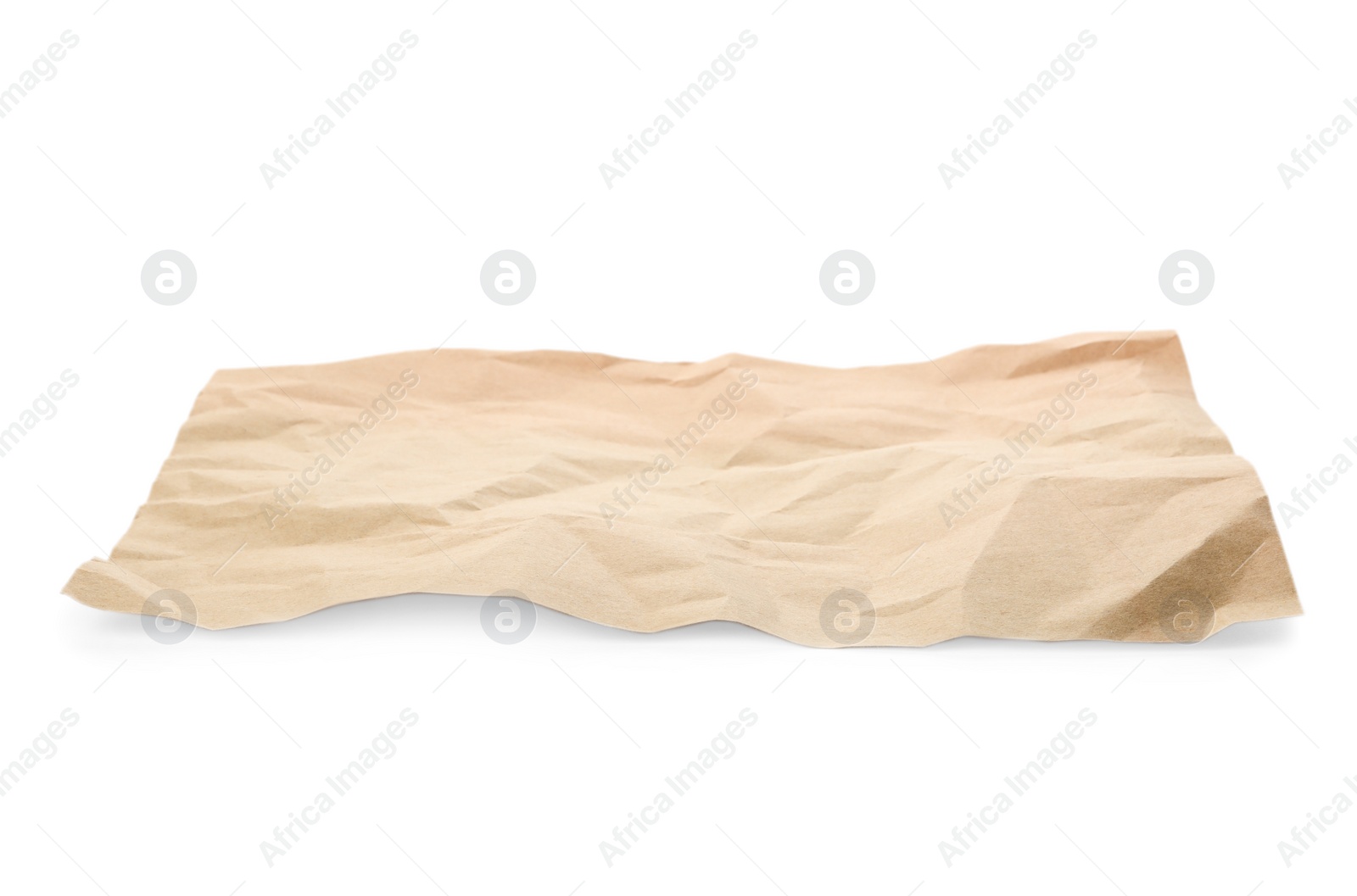 Photo of Color sheet of crumpled paper on white background