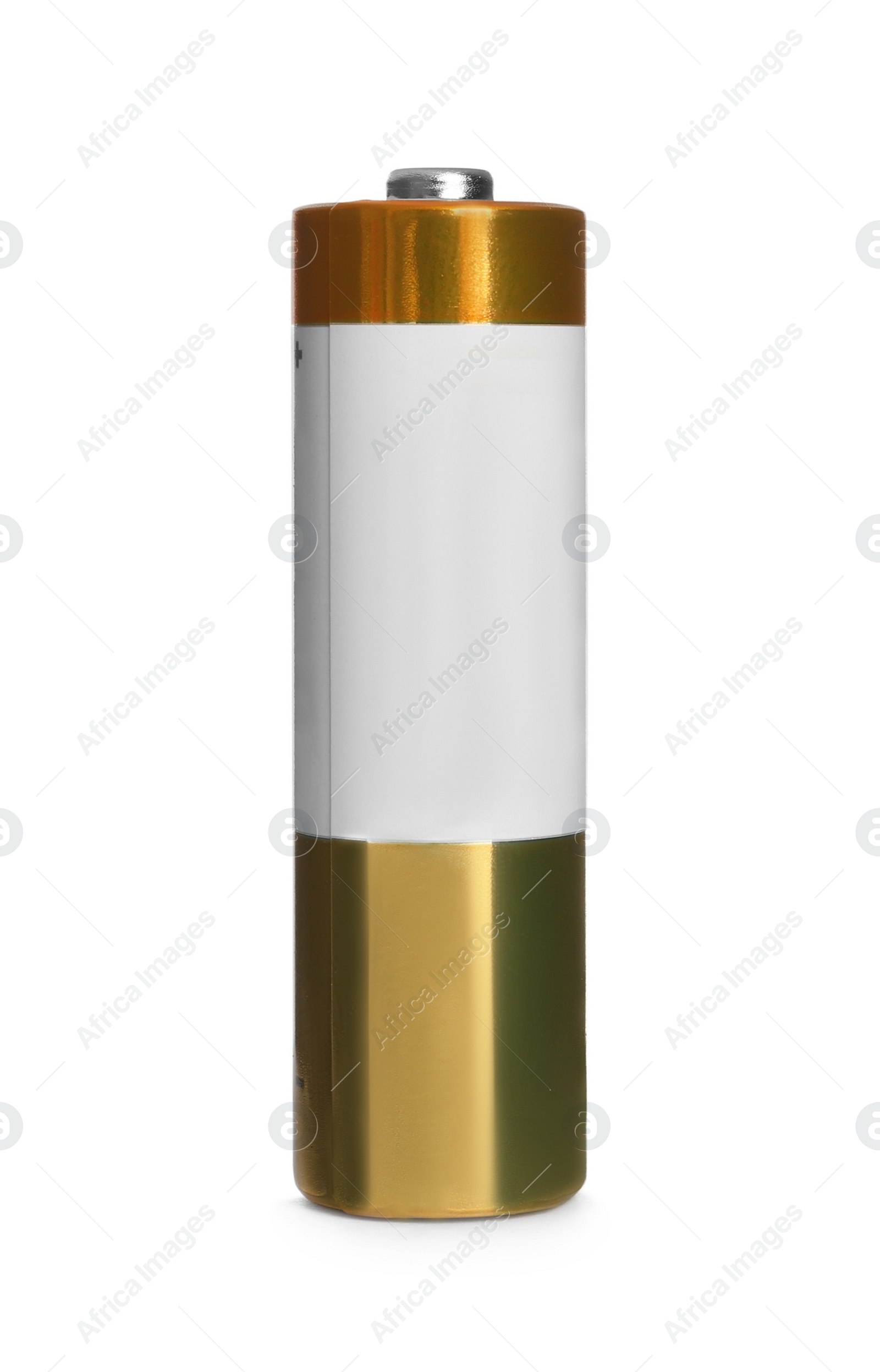 Image of New AA battery isolated on white. Dry cell