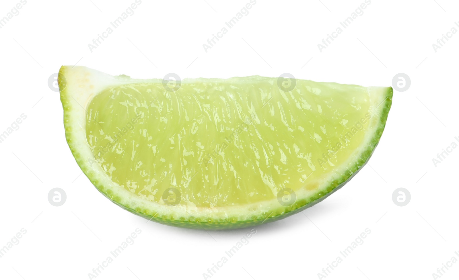 Photo of Slice of fresh green ripe lime isolated on white