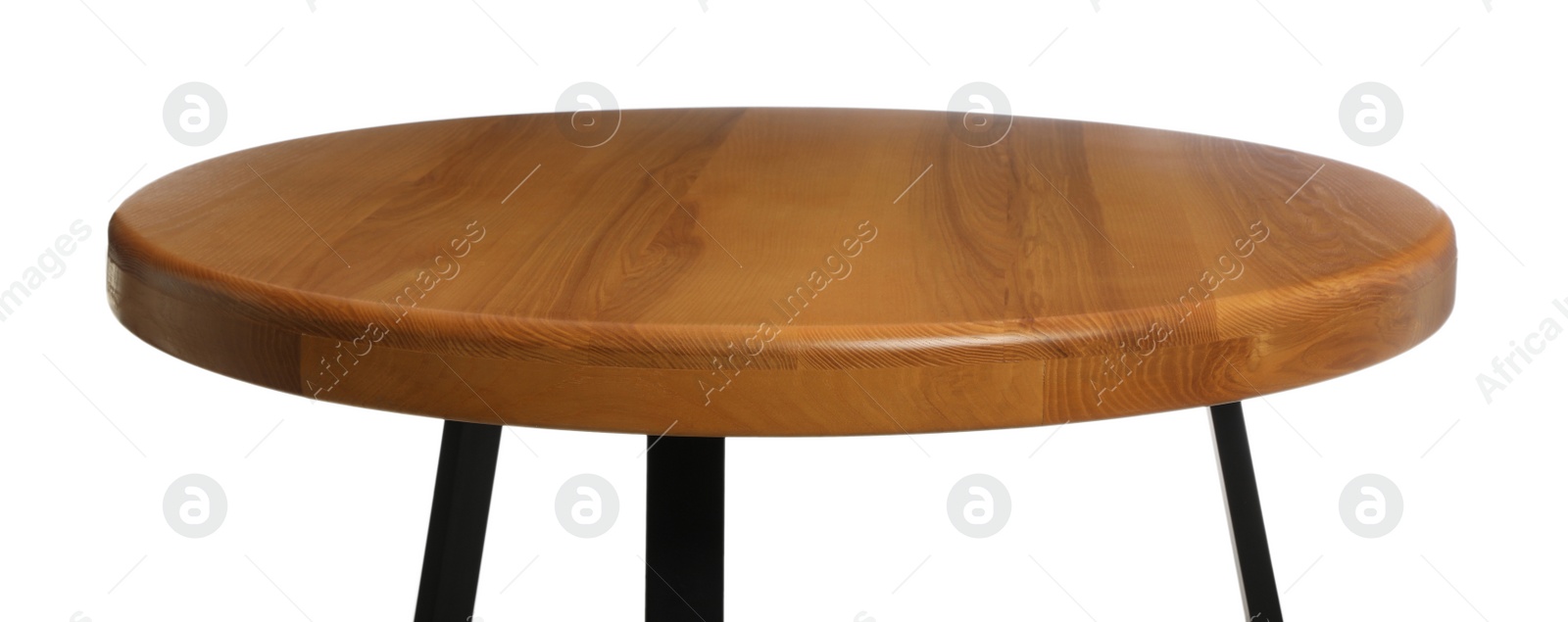 Photo of Stylish empty wooden table isolated on white