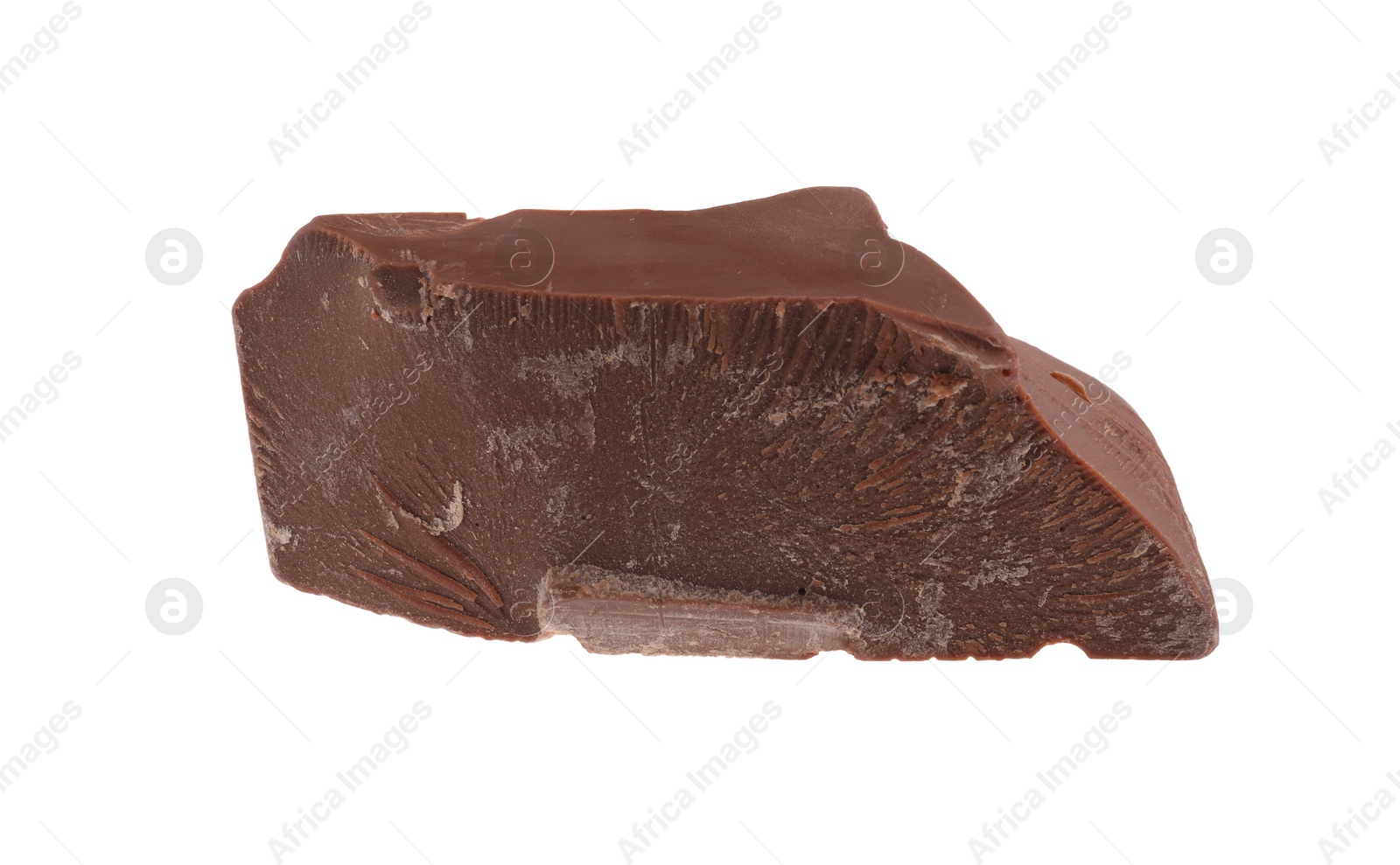 Photo of Piece of tasty milk chocolate isolated on white