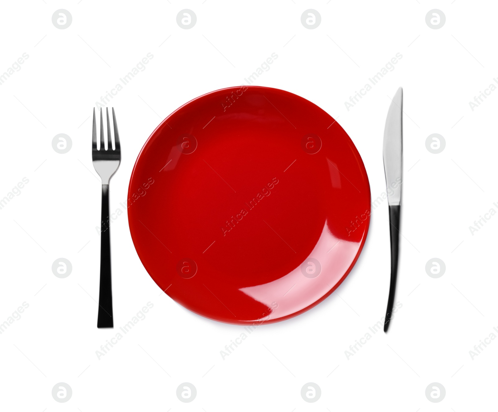 Photo of Elegant table setting on white background, top view