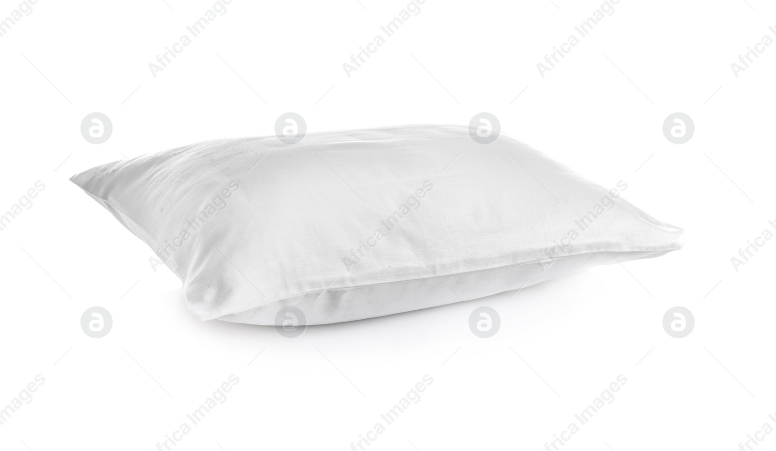 Photo of Clean soft bed pillow on white background