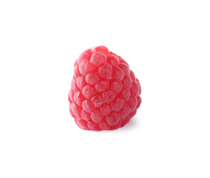 Photo of Delicious sweet ripe raspberry isolated on white