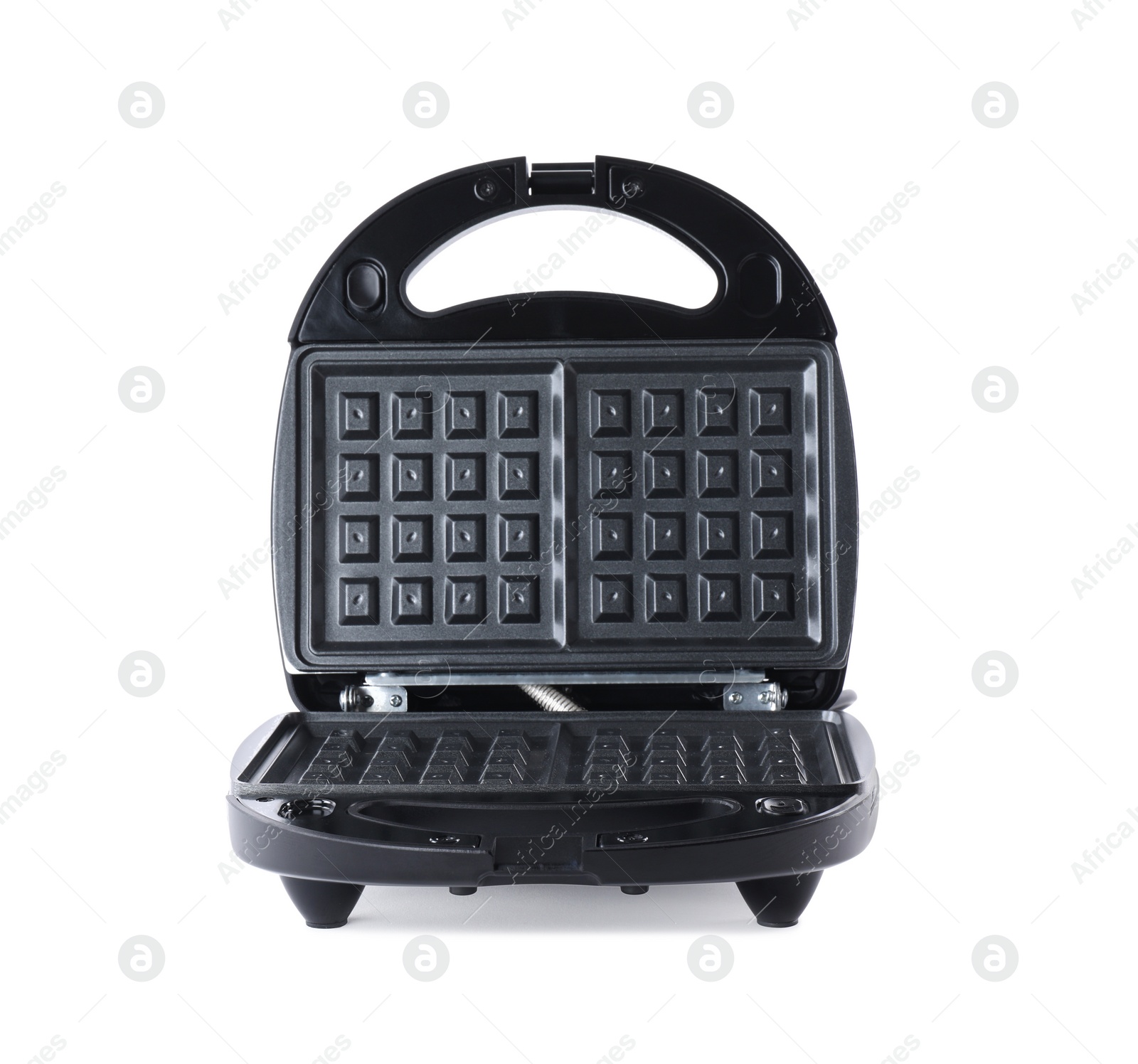 Photo of New modern waffle iron isolated on white