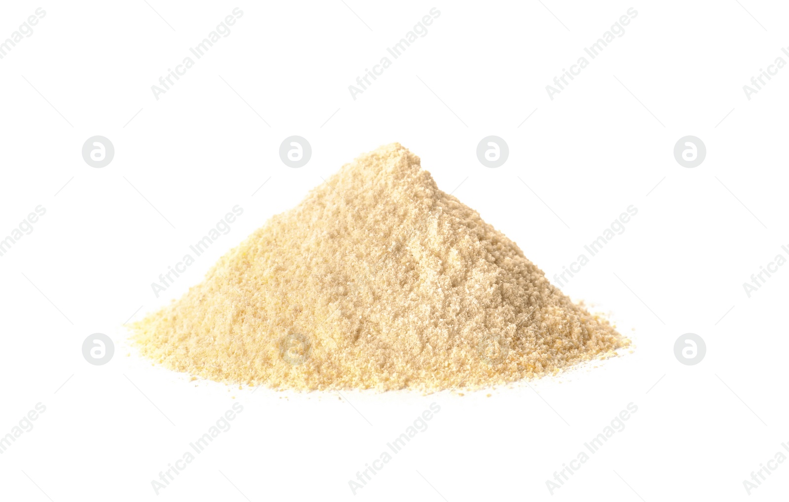 Photo of Pile of corn flour isolated on white