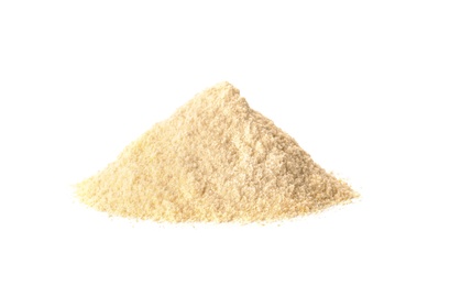 Pile of corn flour isolated on white