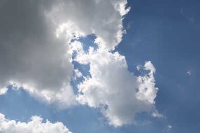 Beautiful view of blue sky with fluffy clouds