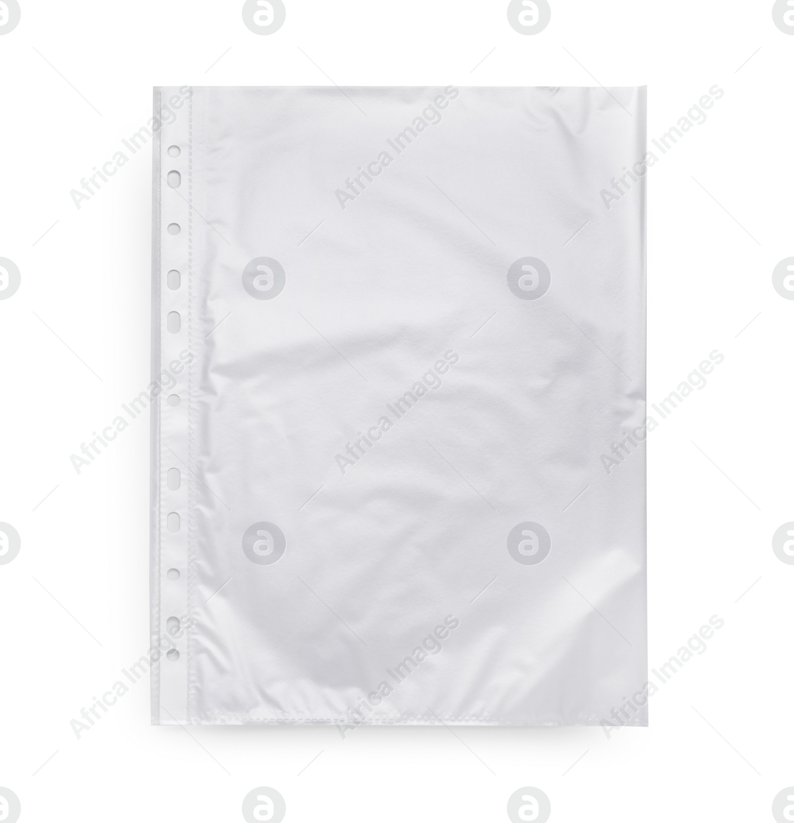 Photo of Empty punched pocket on grey background, top view