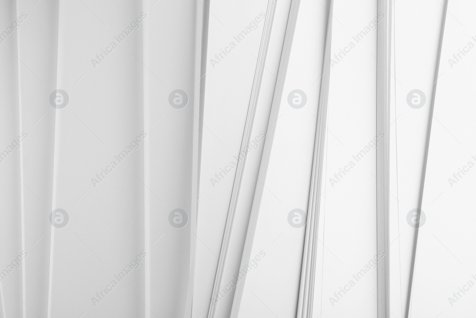 Photo of Stack of blank white paper as background, top view