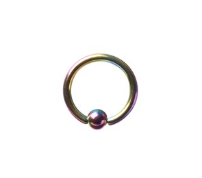 Piercing jewelry. Captive bead ring isolated on white