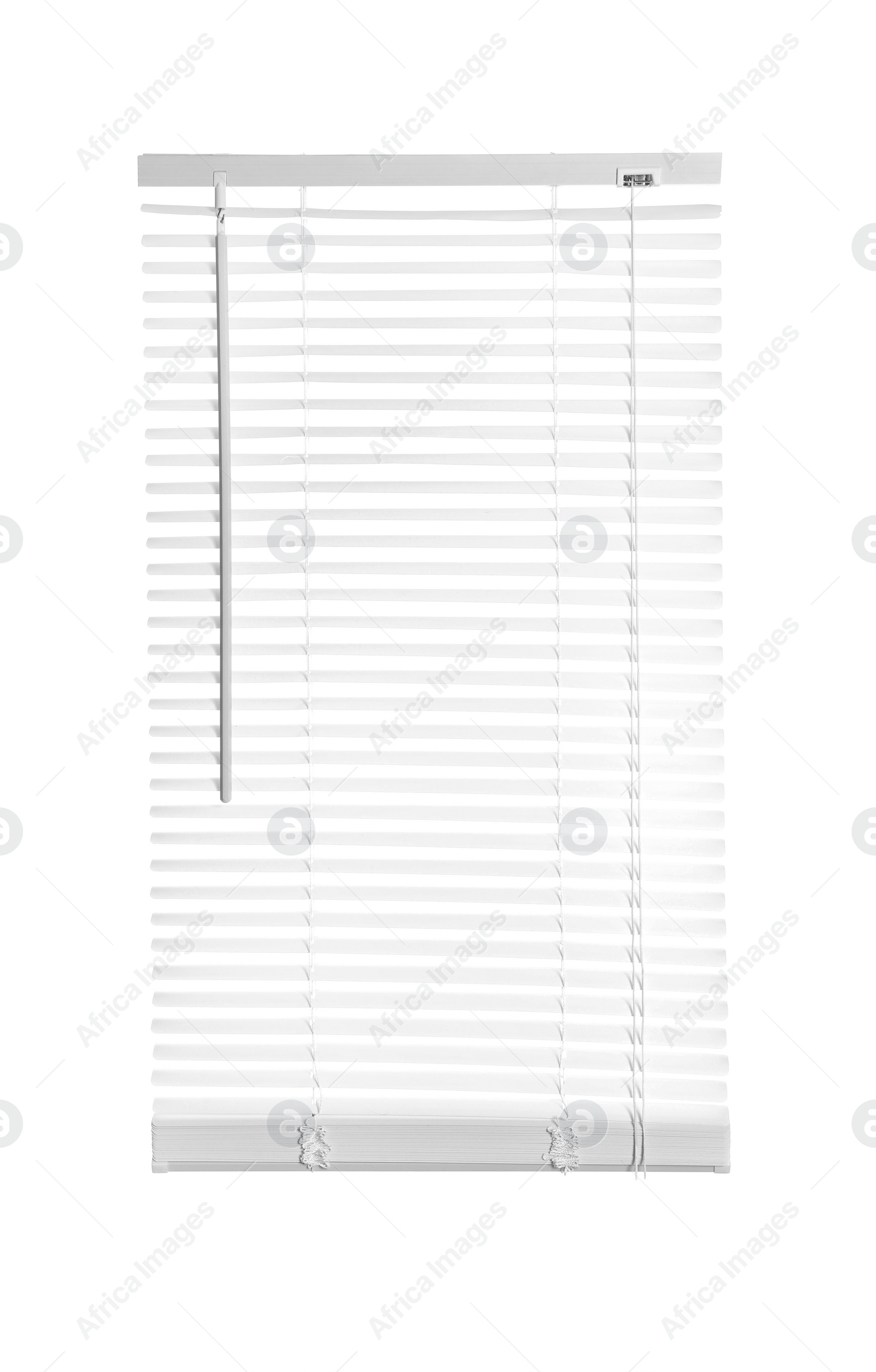 Photo of Stylish light window blinds isolated on white