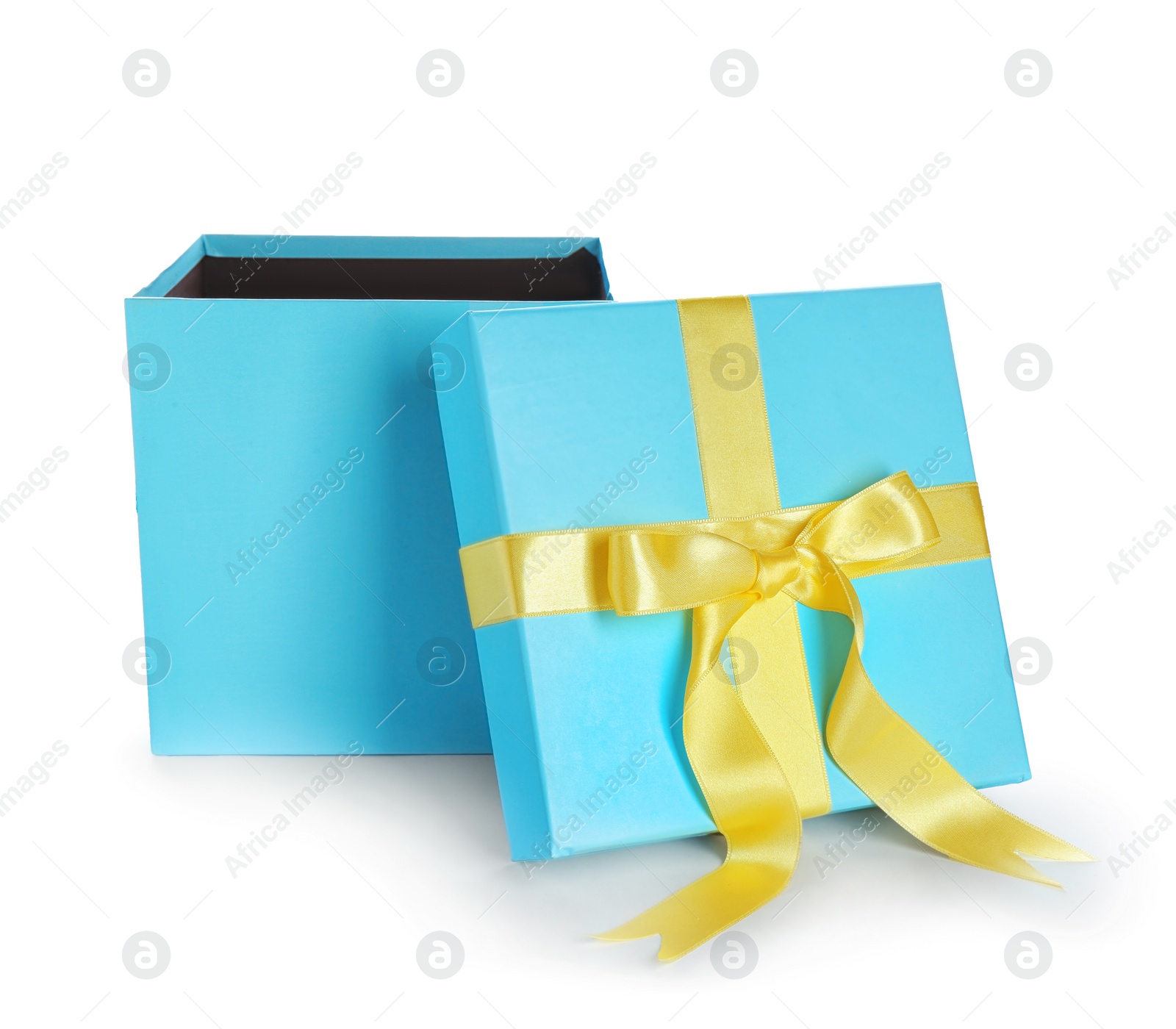 Photo of Elegant gift box with bow on white background