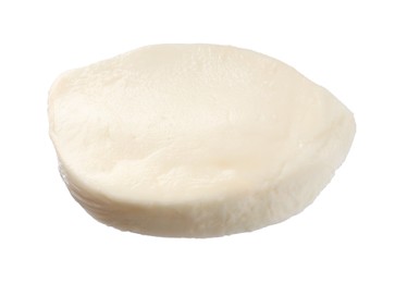 Piece of mozzarella cheese isolated on white