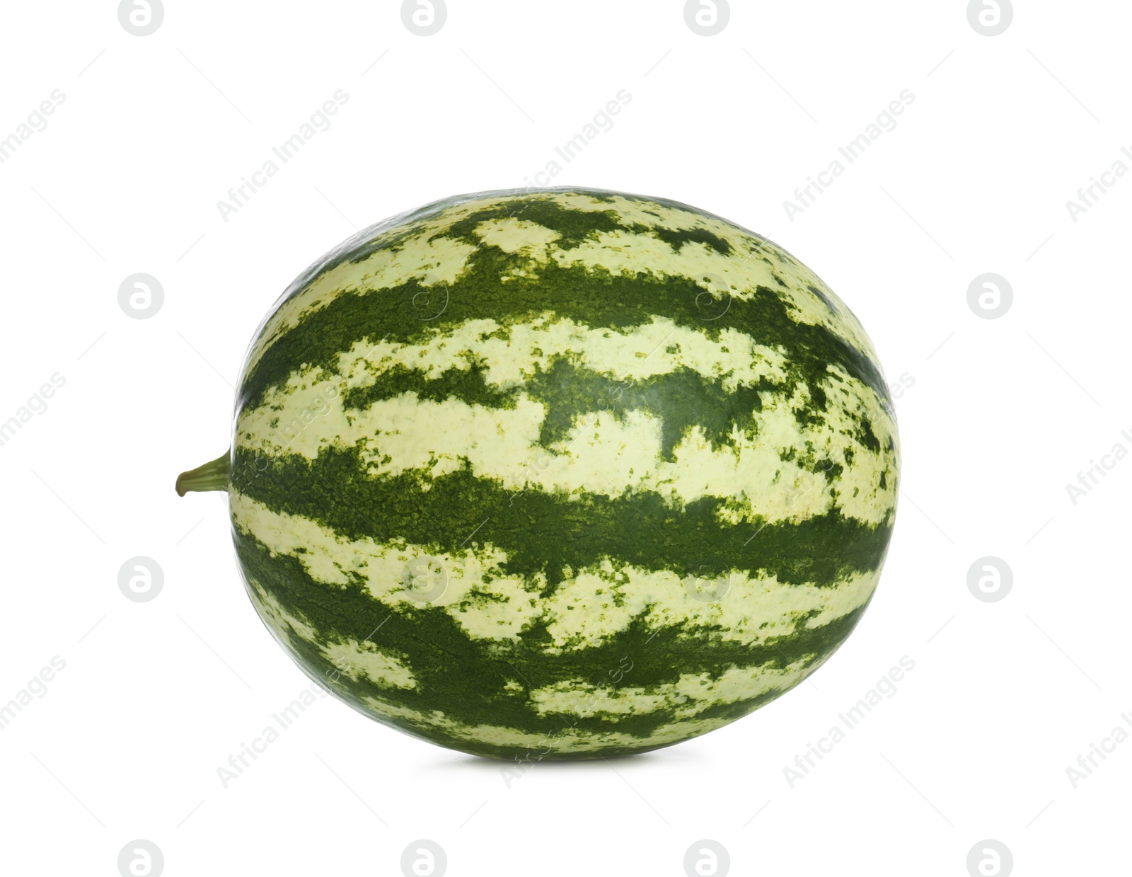 Photo of Delicious ripe whole watermelon isolated on white