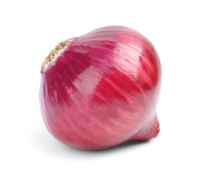 Photo of Ripe red onion on white background