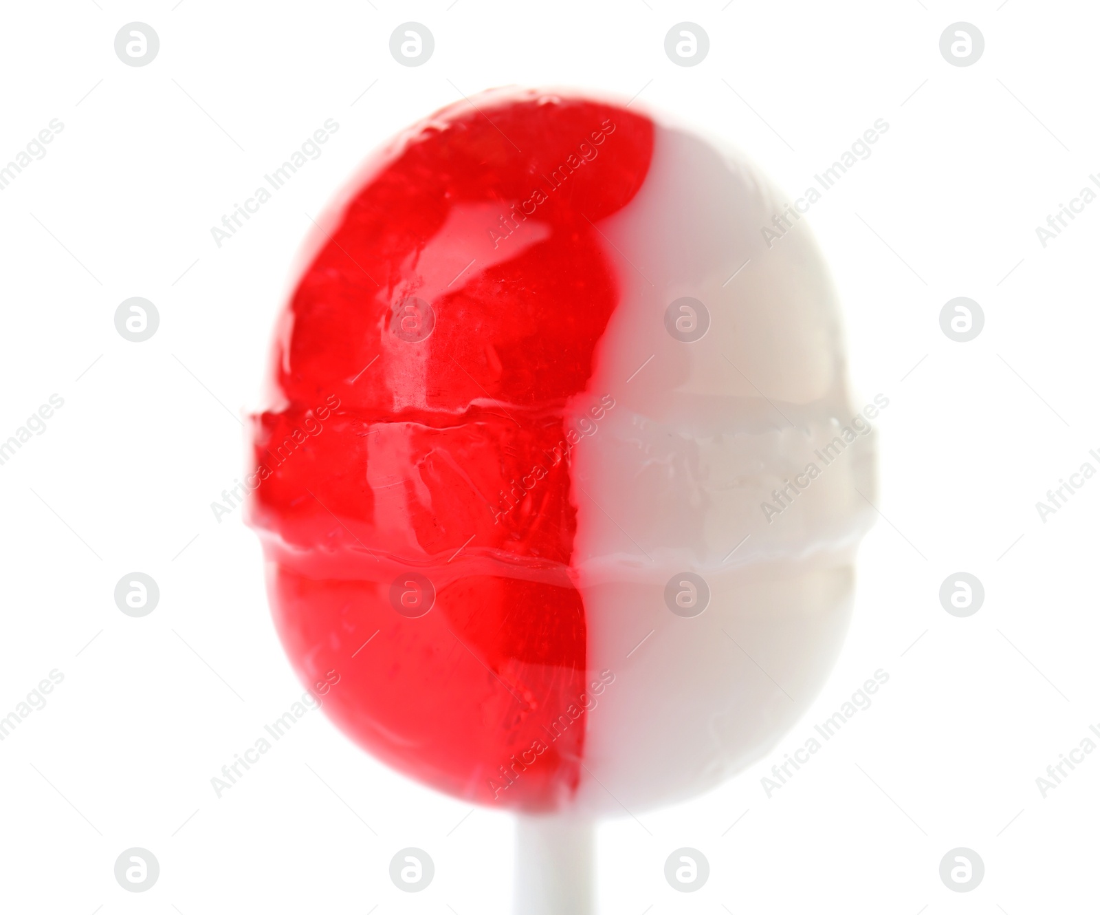 Photo of Tasty colorful fruit flavored candy on white background