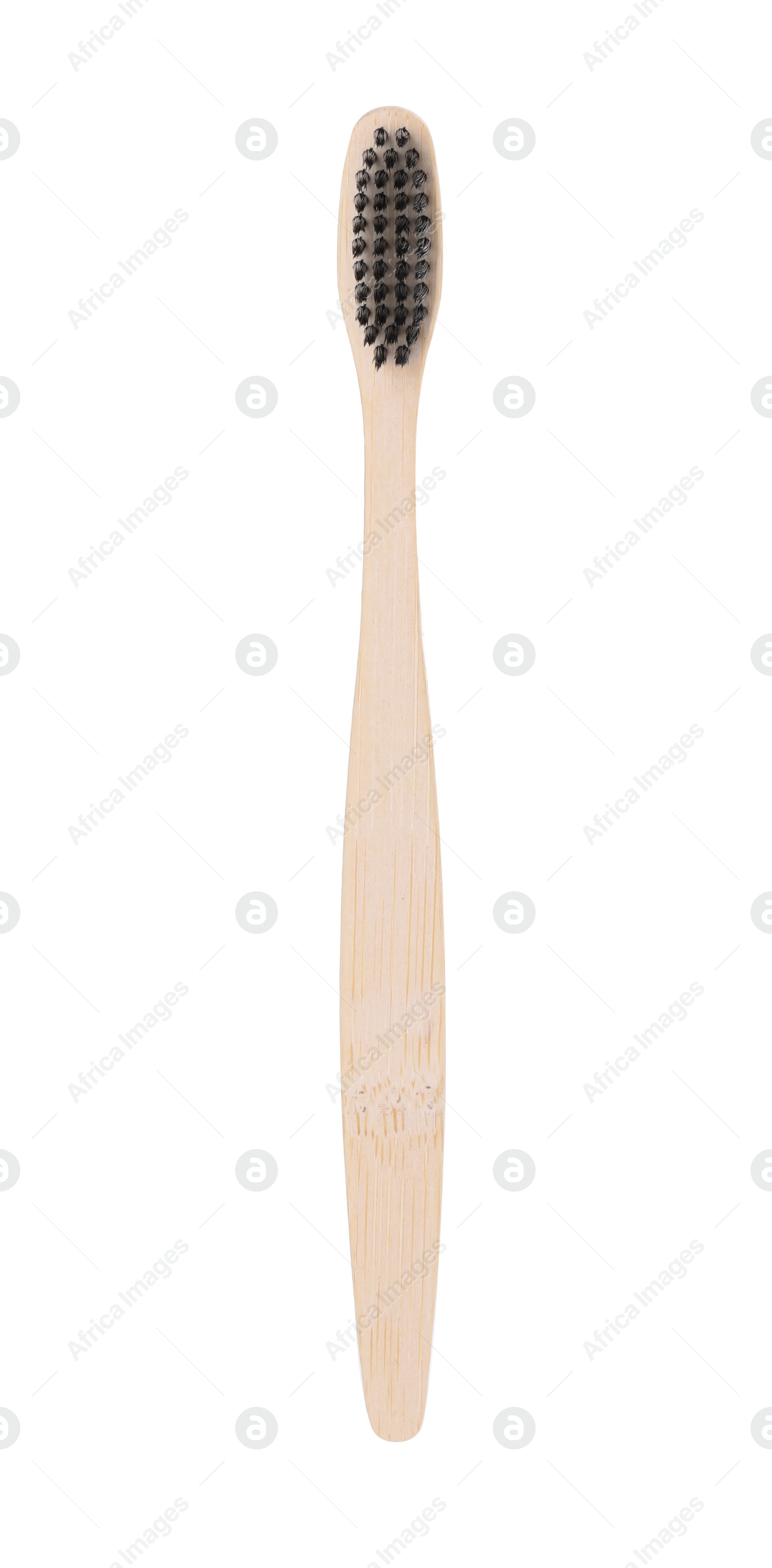 Photo of One bamboo toothbrush isolated on white. Eco friendly product