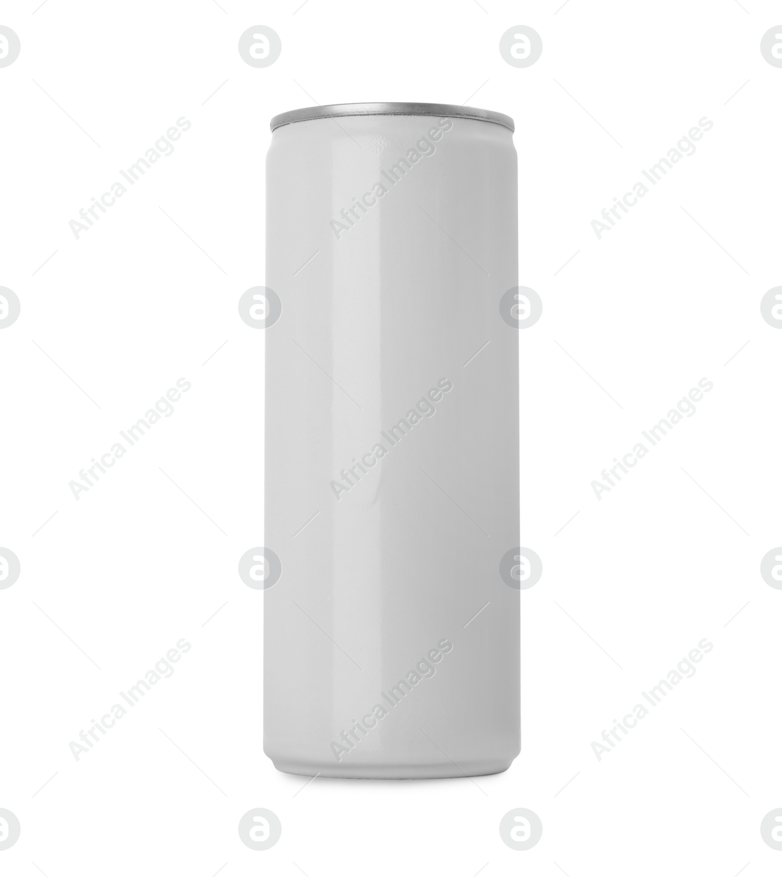 Photo of Can of energy drink isolated on white. Mockup for design