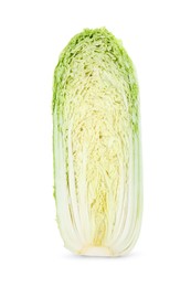 Photo of Half of Chinese cabbage isolated on white
