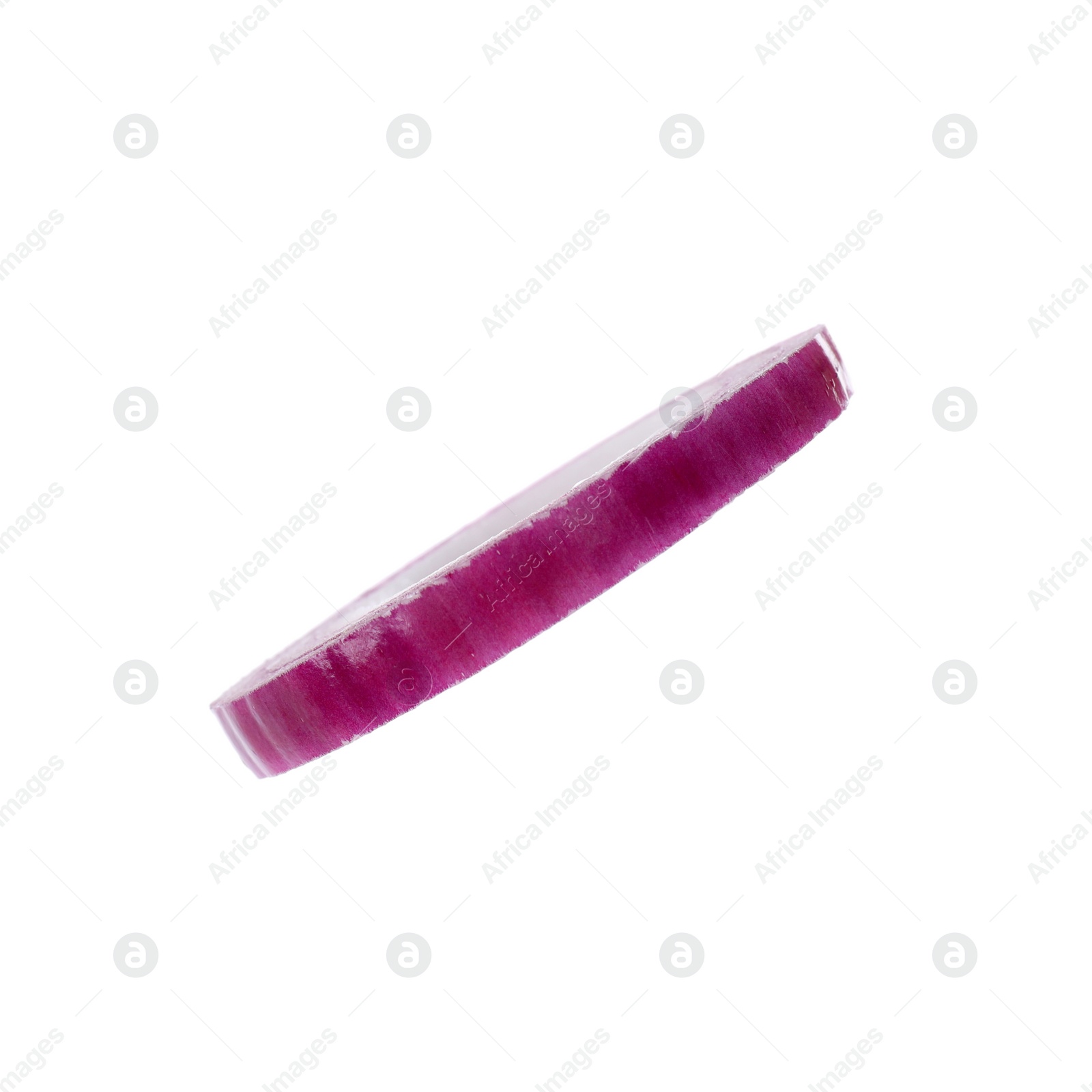 Photo of Cut red onion isolated on white. Ingredient for sandwich