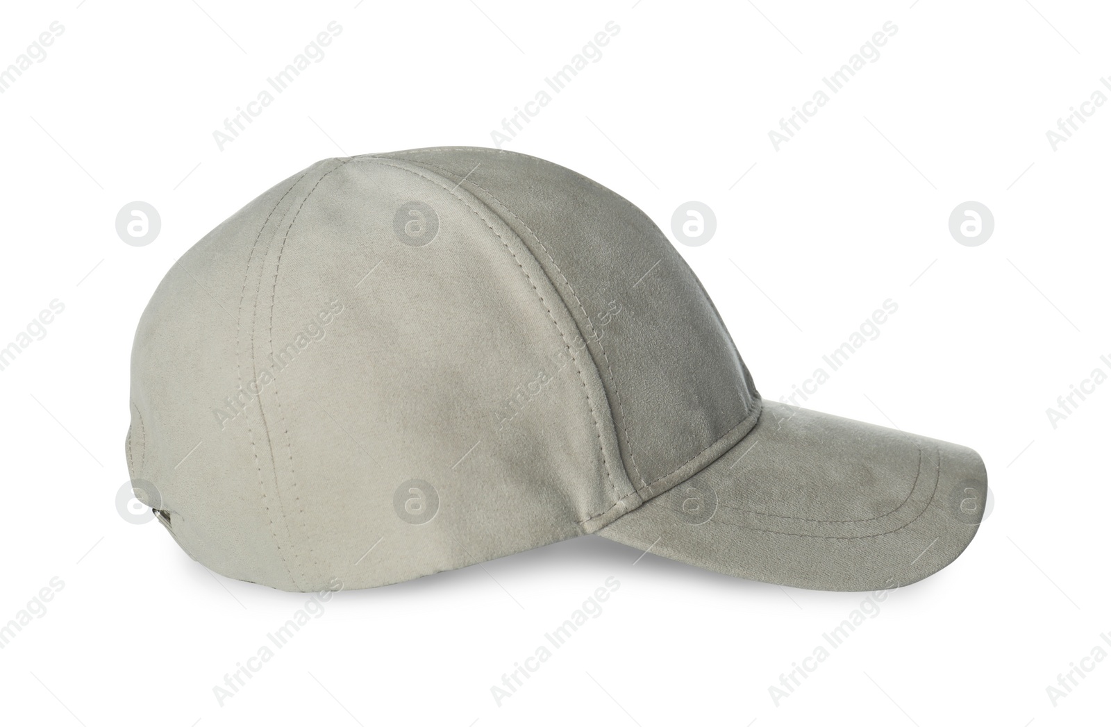 Photo of Stylish beige baseball cap isolated on white