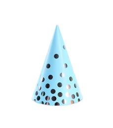 Photo of Bright handmade party hat isolated on white