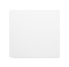 Photo of Blank canvas isolated on white, top view. Space for design