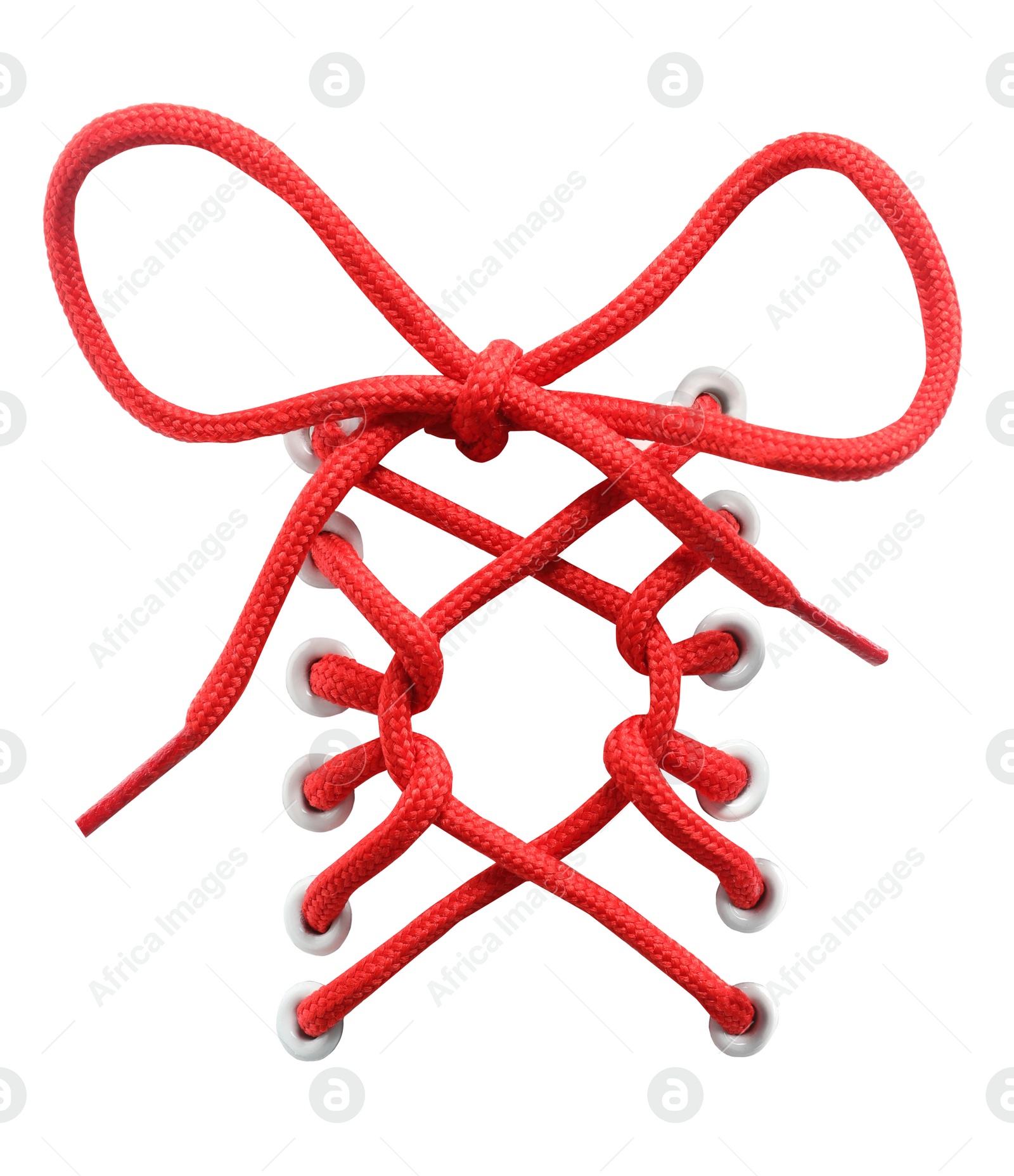 Image of Red shoe laces isolated on white 