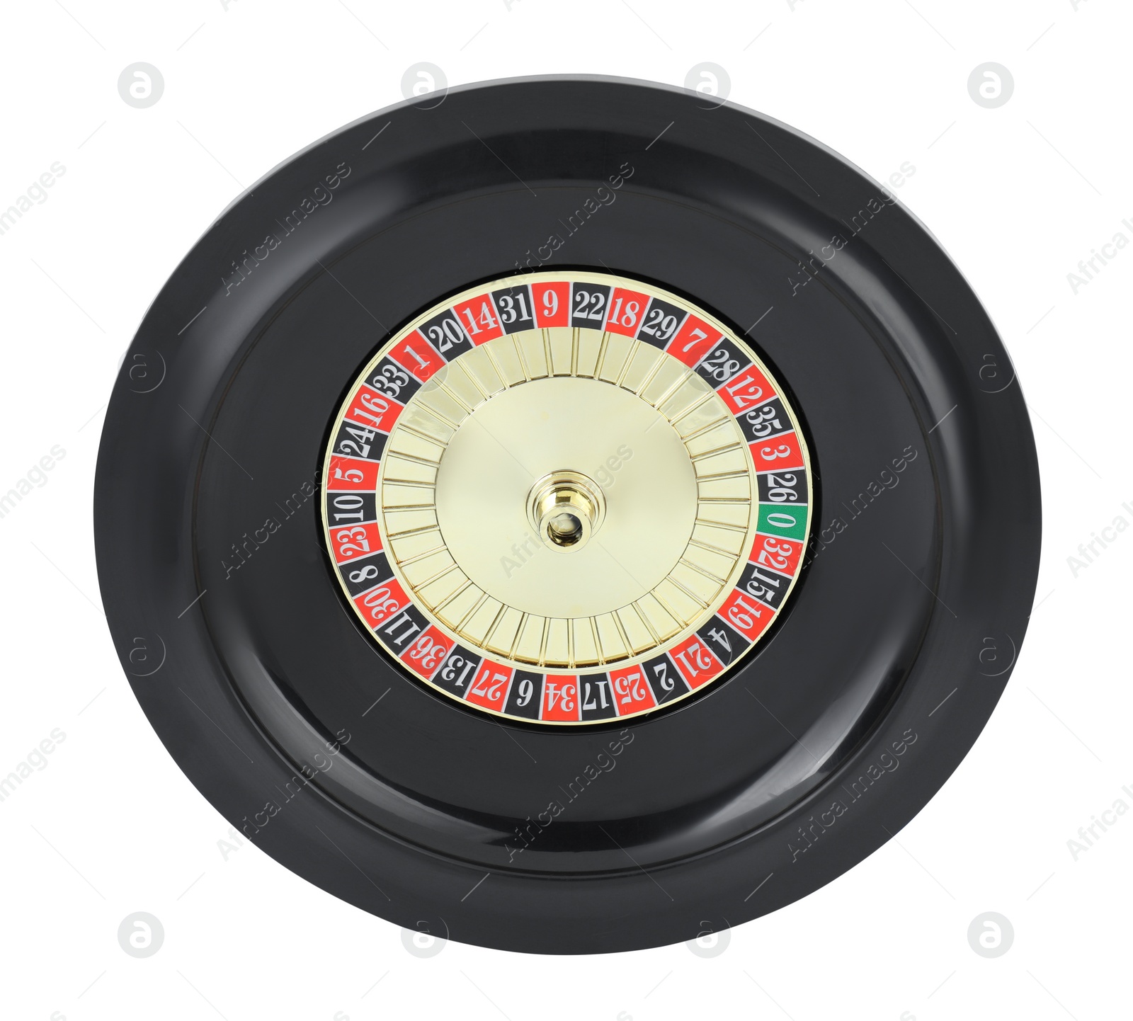 Photo of Roulette wheel isolated on white. Casino game