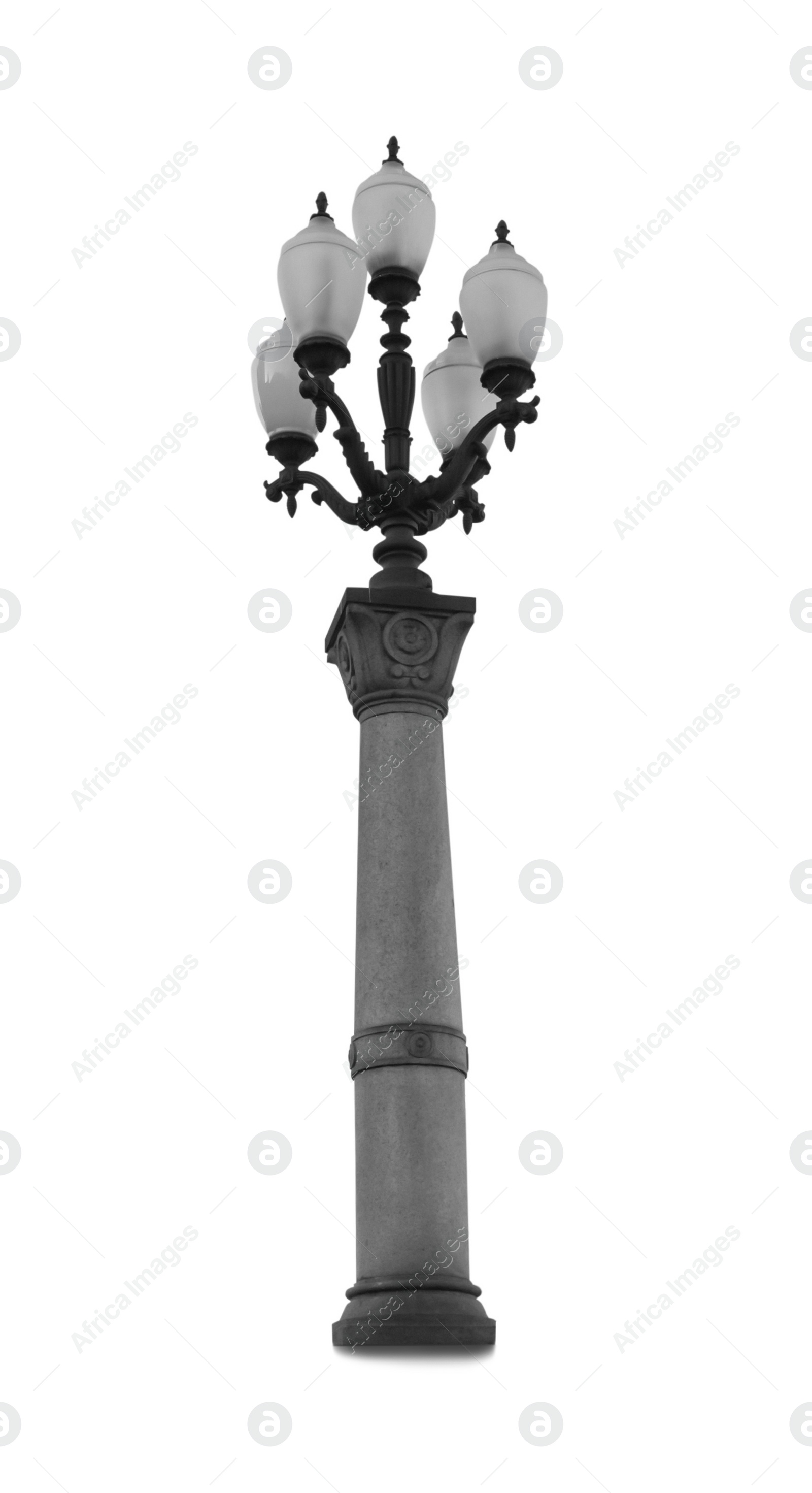 Image of Beautiful street lamp in retro style on white background