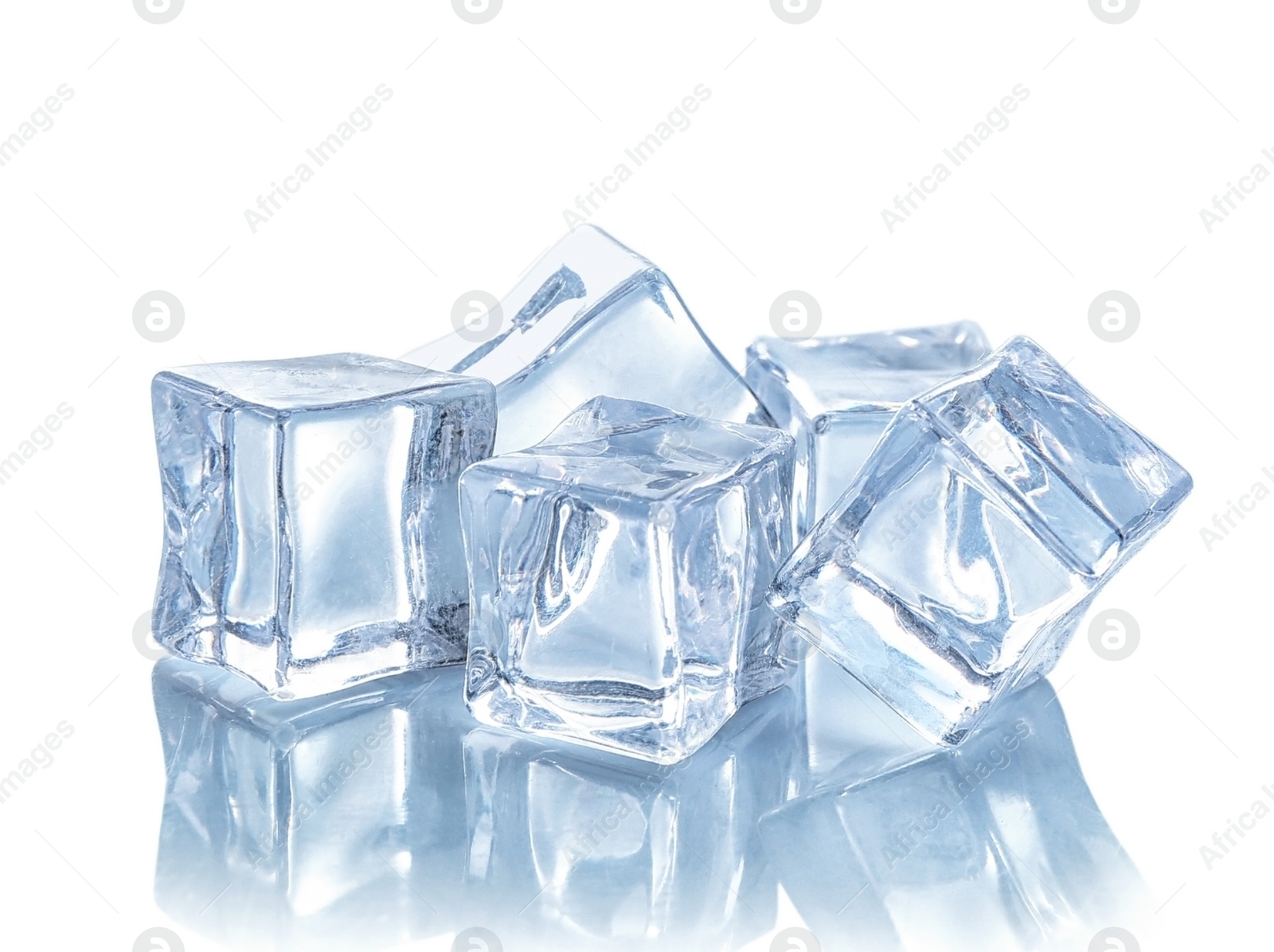 Photo of Crystal clear ice cubes isolated on white