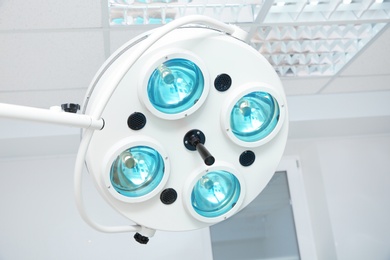 Powerful surgical lamps in modern operating room